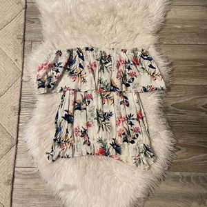 Strapless floral off the shoulder